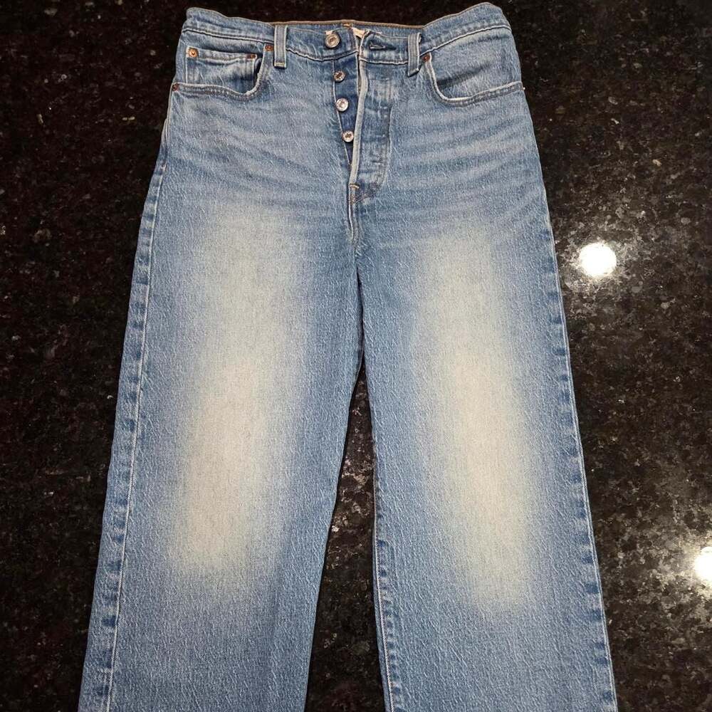 Levi's 501 Original Big E Premium Leather Patch Jeans